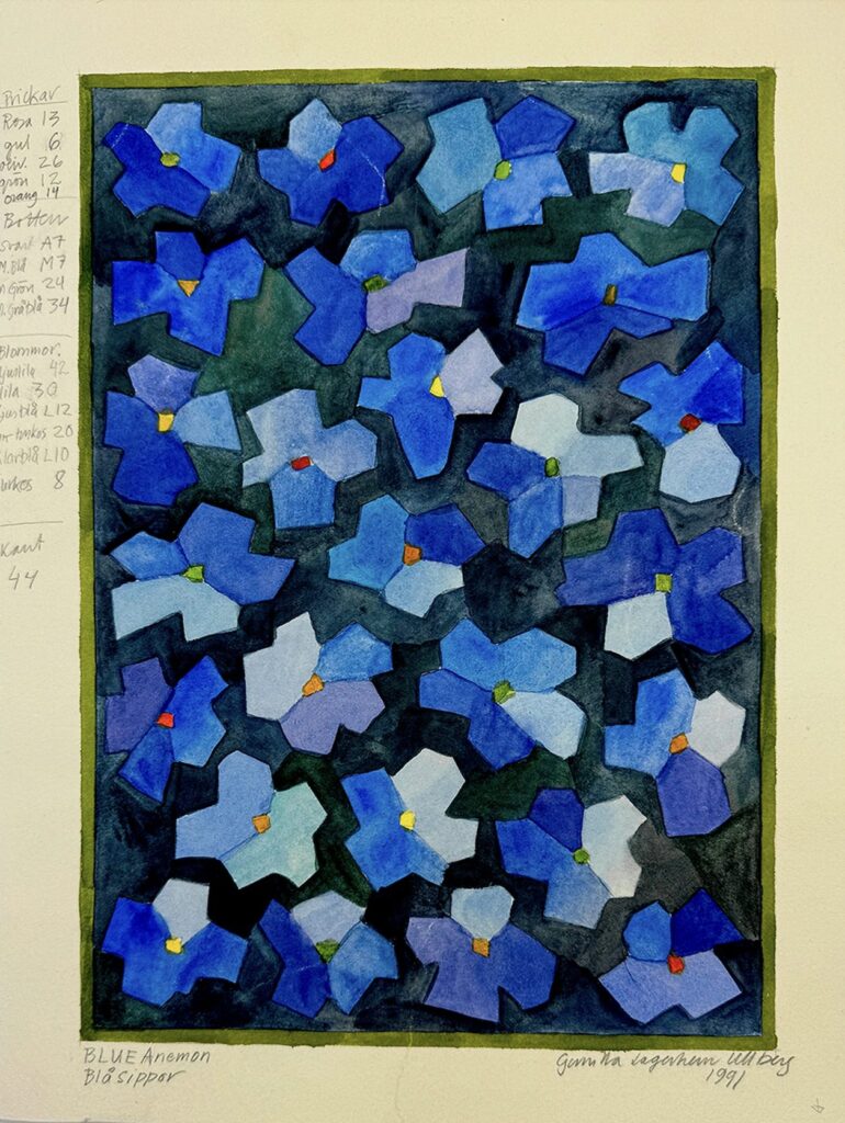 Anemon in Blue painting